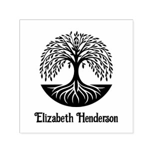 Levensboom #3 met optionele naam  zelfinktende stempel