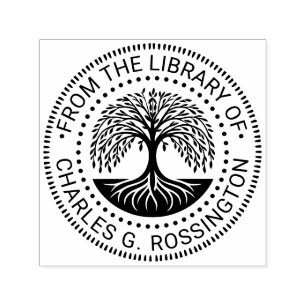 Levensboom #3N Bibliotheek Boek Naam Zelfinktende Stempel