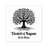 Levensboom #6 Koppel Namen Datum Zelfinktende Stempel (Design)