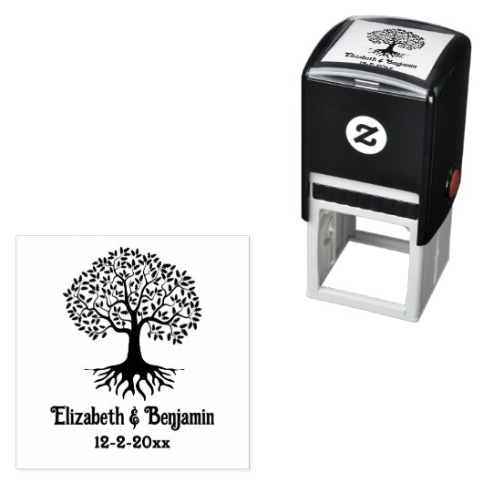 Levensboom #7 Koppel Namen Datum Zelfinktende Stempel (In situ)