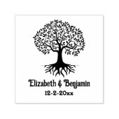 Levensboom #7 Koppel Namen Datum Zelfinktende Stempel (Design)