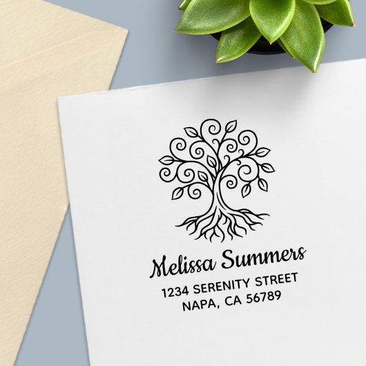 Levensboom Adres Zelfinktende Stempel