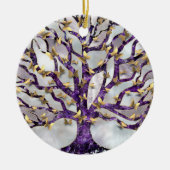Levensboom - Amethyst en Butterflies Keramisch Ornament (Voorkant)