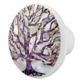 Levensboom - Amethyst en Butterflies Keramische Knop (Rechts)