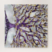 Levensboom - Amethyst en Butterflies Legpuzzel (Horizontaal)