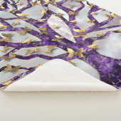 Levensboom - Amethyst en Butterflies Sherpa Deken (3/4)