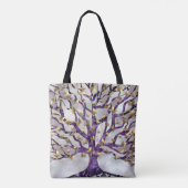 Levensboom - Amethyst en Butterflies Tote Bag (Achterkant)