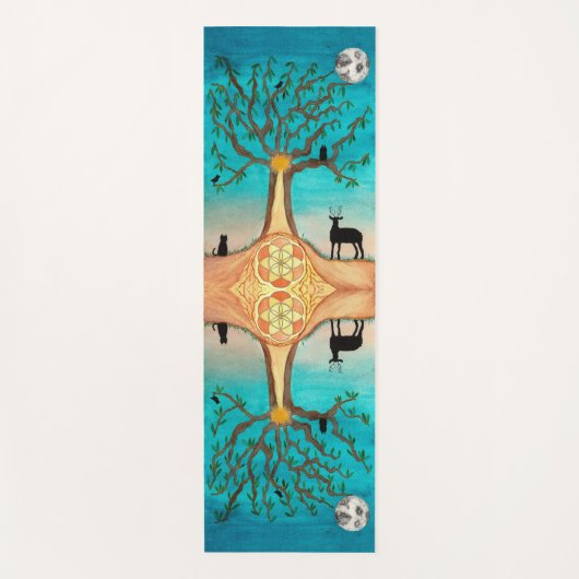 Levensboom Aquarel Yogamat (Voorkant)