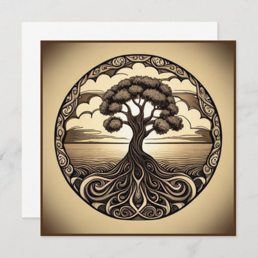 Levensboom  bedankkaart (Voorkant / Achterkant)