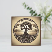 Levensboom  bedankkaart (Staand voorkant)