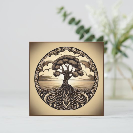 Levensboom  bedankkaart (Staand voorkant)