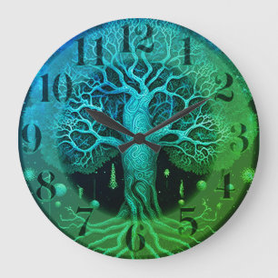 Levensboom bij nacht grote klok