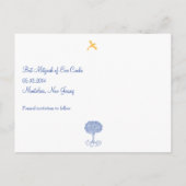  Levensboom Blauw Red de Datum Aankondigingskaart (Achterkant)