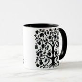 Levensboom Bloemen #5 Zwart-wit Mok (Voorkant rechts)