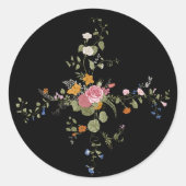 Levensboom Bloemenbegrafenismonument Ronde Sticker (Voorkant)