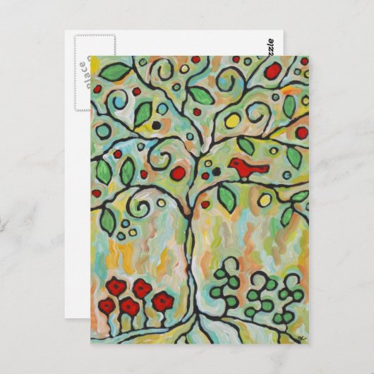 levensboom briefkaart (Voorkant / Achterkant)