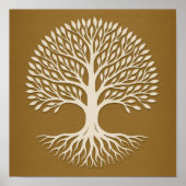 Levensboom Bronzen Wit Poster (Voorkant)