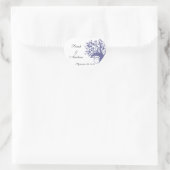 Levensboom Bruiloft Paarse 669 Hart Sticker (Tas)