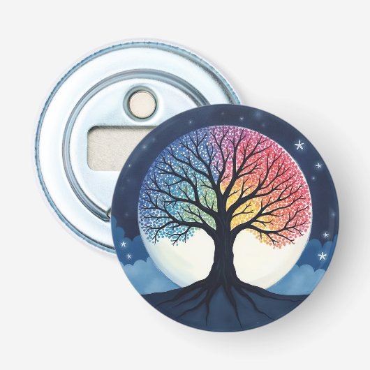 Levensboom Button Flesopener (Voorkant)