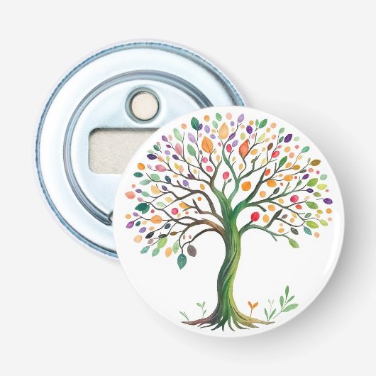 Levensboom Button Flesopener (Voorkant)