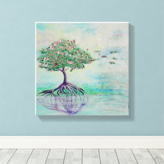 Levensboom Canvas Afdruk (Insitu (Houten vloer))