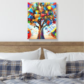 Levensboom. Canvas Afdruk (Insitu (Slaapkamer))