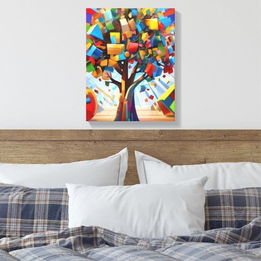 Levensboom. Canvas Afdruk (Insitu (Slaapkamer))