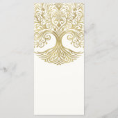 Levensboom Cream & Gouden Keltische Trouwmenu Menu (Achterkant)