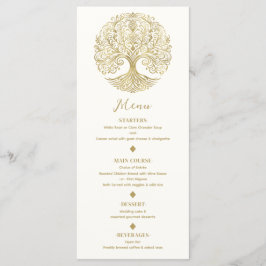 Levensboom Cream & Gouden Keltische Trouwmenu Menu