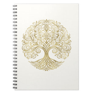 Levensboom Crème & Gouden Keltische Huwelijk Notitieboek