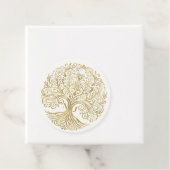 Levensboom Crème & Gouden Keltische Trouw Bedankjes Labels (In situ)