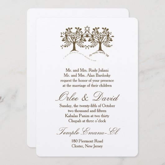 Levensboom + Davidster Kaart (Voorkant / Achterkant)