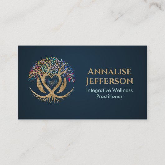 Levensboom - De omhelzing van de genezer Visitekaartje (Voorkant)