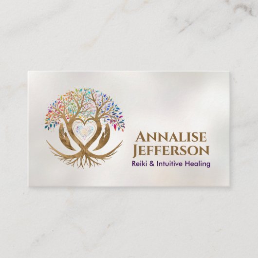 Levensboom - De omhelzing van de genezer Visitekaartje (Voorkant)