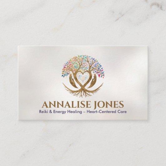 Levensboom - De omhelzing van de genezer Visitekaartje (Voorkant)