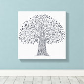 Levensboom Doodle 6 Canvas Afdruk (Insitu (Houten vloer))