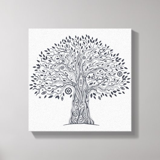 Levensboom Doodle 6 Canvas Afdruk (Voorkant)