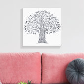 Levensboom Doodle 6 Canvas Afdruk (Insitu (Woonkamer))