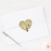 Levensboom door Klimt Heart Sticker, Art Nouveau Hart Sticker (Envelop)