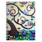 Levensboom duif en robin notitieboek (Voorkant)