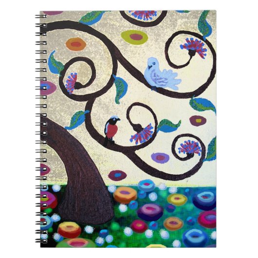 Levensboom duif en robin notitieboek (Voorkant)