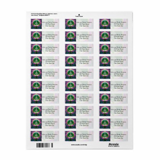 Levensboom Eenheid en Vrede Etiket (Full Sheet)