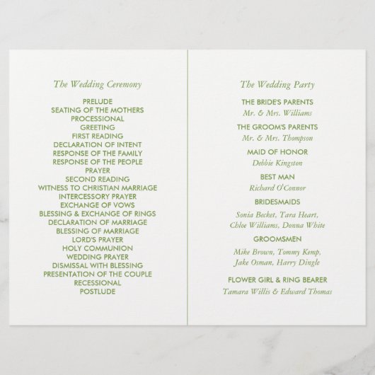 Levensboom, Elegant Trouwprogramma (Achterkant)