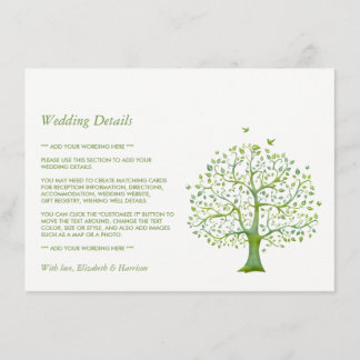 Levensboom, Elegant Wedding Detail Informatiekaartje
