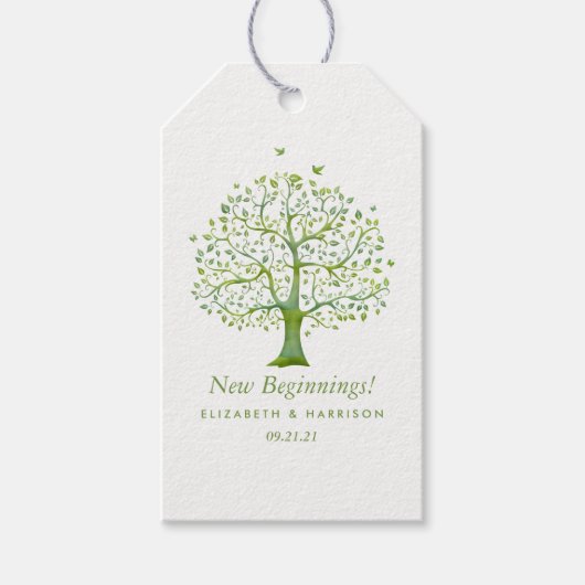 Levensboom, Elegant Wedding Favor Cadeaulabel (Voorkant)