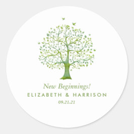 Levensboom, Elegant Wedding Ronde Sticker