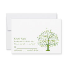 Levensboom, Elegant Wedding RSVP-kaart