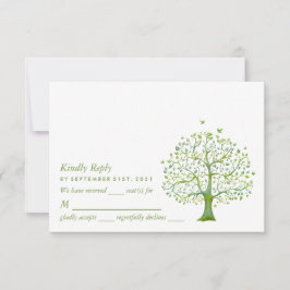Levensboom, Elegant Wedding RSVP-kaart RSVP Kaartje