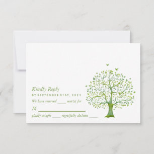Levensboom, Elegant Wedding RSVP-kaart RSVP Kaartje