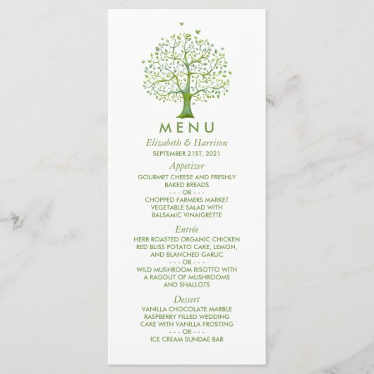 Levensboom, Elegante Trouwmenu Menu (Voorkant)